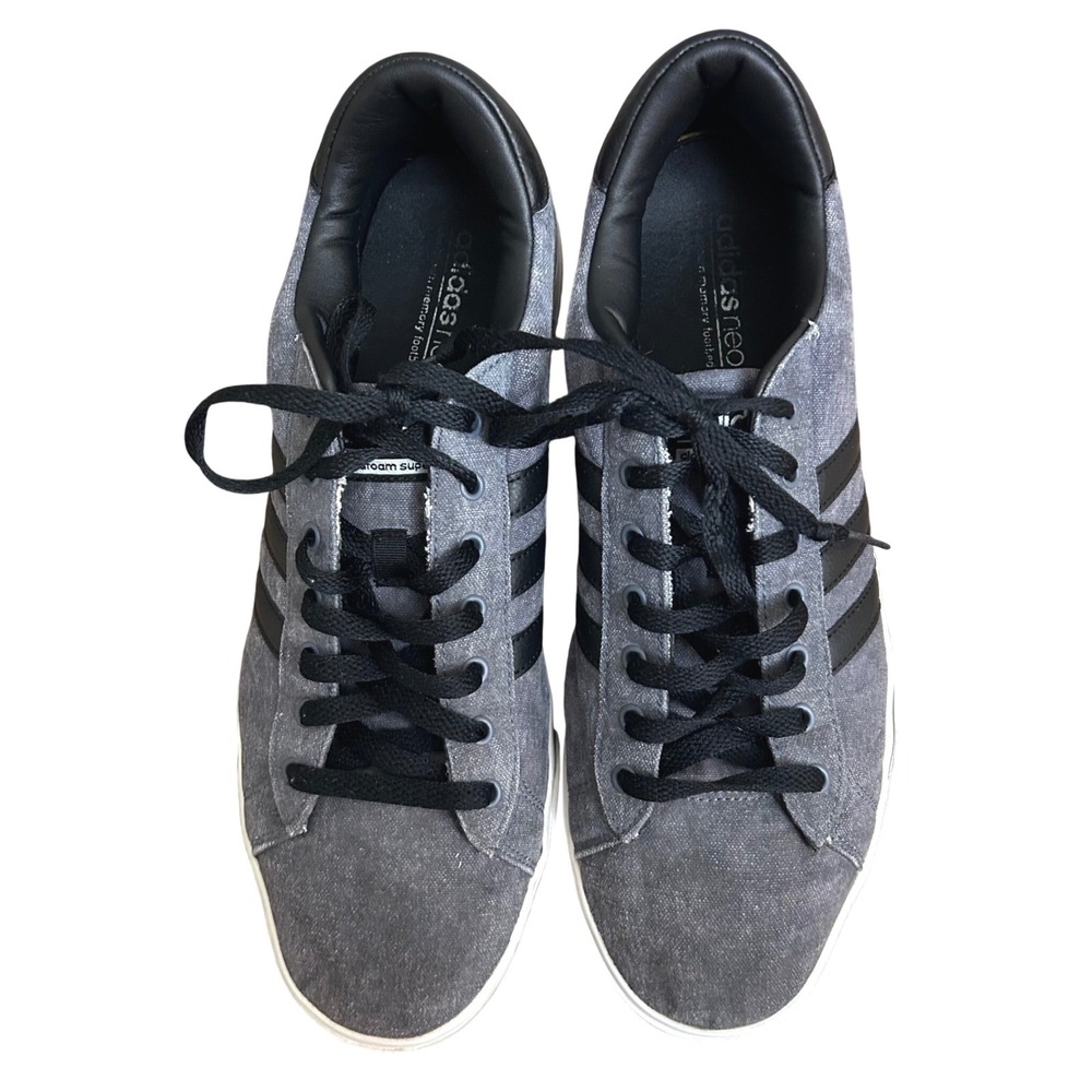 Adidas Neo Cloudfoam Super Mens Gray Black Canvas Sneakers AW4314 Size‎ 13 - Picture 4 of 8